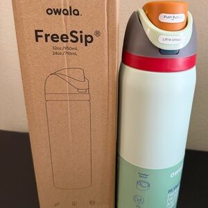 Owala FreeSip Water Bottle - Red, Gray, and Cream